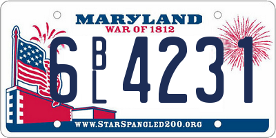 MD license plate 6BL4231
