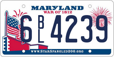 MD license plate 6BL4239