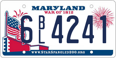 MD license plate 6BL4241