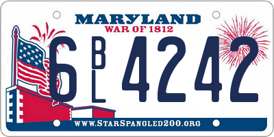 MD license plate 6BL4242