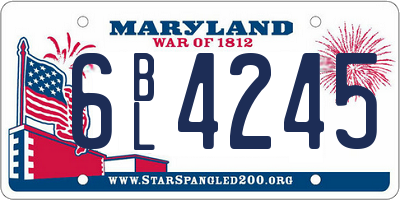 MD license plate 6BL4245