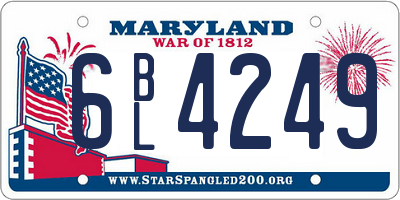 MD license plate 6BL4249