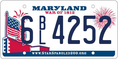 MD license plate 6BL4252