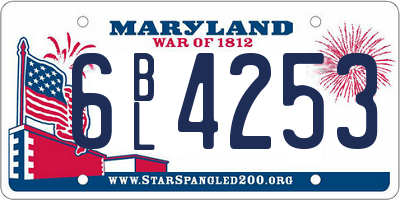 MD license plate 6BL4253