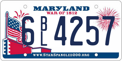 MD license plate 6BL4257