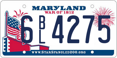 MD license plate 6BL4275