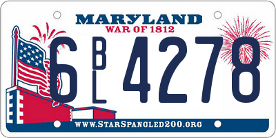 MD license plate 6BL4278