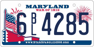 MD license plate 6BL4285