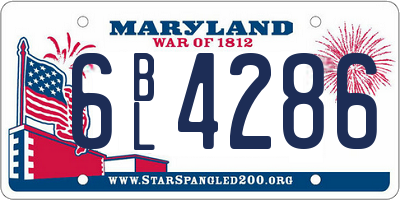 MD license plate 6BL4286