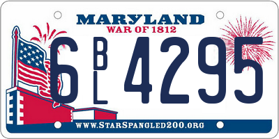 MD license plate 6BL4295