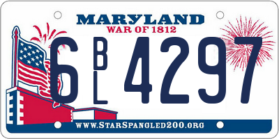 MD license plate 6BL4297