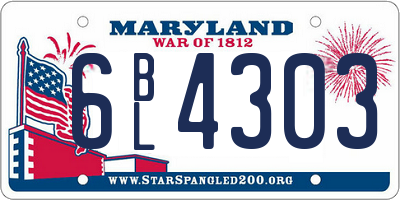 MD license plate 6BL4303