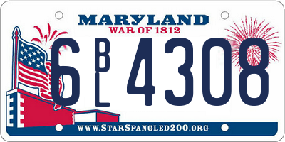 MD license plate 6BL4308