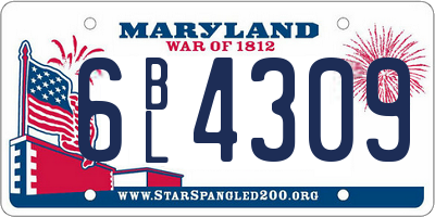 MD license plate 6BL4309