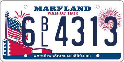MD license plate 6BL4313