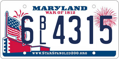 MD license plate 6BL4315
