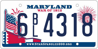 MD license plate 6BL4318