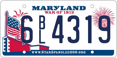 MD license plate 6BL4319