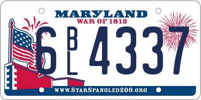 MD license plate 6BL4337