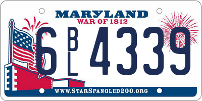 MD license plate 6BL4339