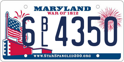 MD license plate 6BL4350