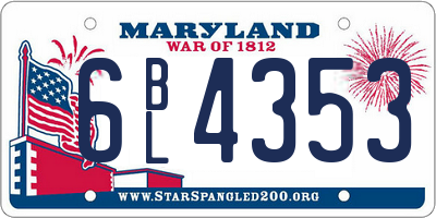 MD license plate 6BL4353