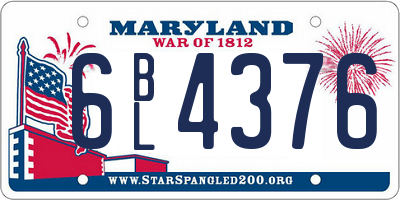 MD license plate 6BL4376