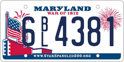 MD license plate 6BL4381
