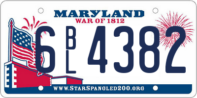 MD license plate 6BL4382