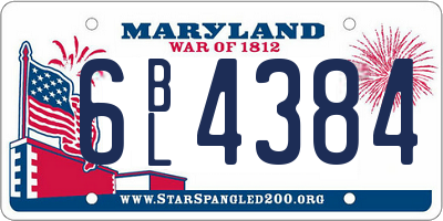 MD license plate 6BL4384