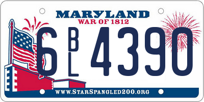 MD license plate 6BL4390