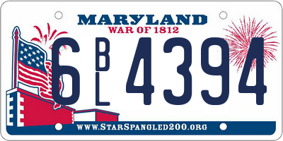 MD license plate 6BL4394