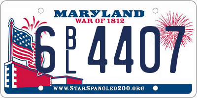 MD license plate 6BL4407