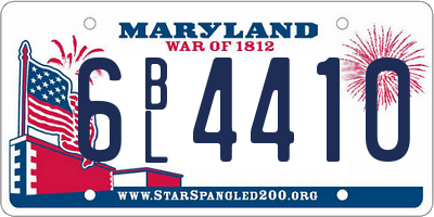 MD license plate 6BL4410