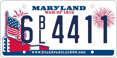 MD license plate 6BL4411