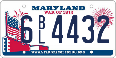 MD license plate 6BL4432