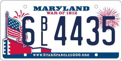 MD license plate 6BL4435
