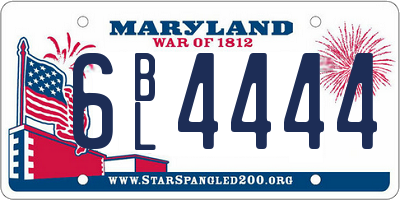 MD license plate 6BL4444