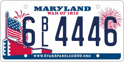 MD license plate 6BL4446