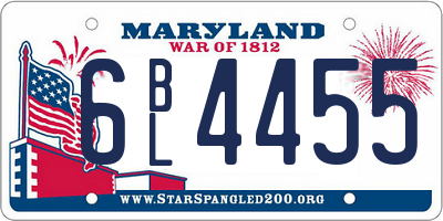 MD license plate 6BL4455