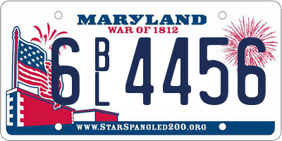 MD license plate 6BL4456