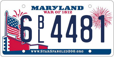 MD license plate 6BL4481