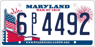MD license plate 6BL4492