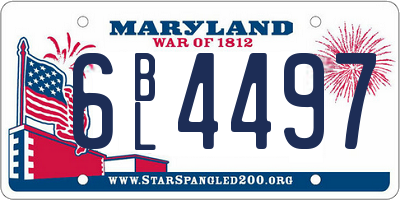MD license plate 6BL4497