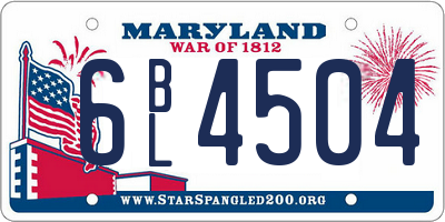 MD license plate 6BL4504