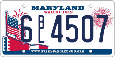 MD license plate 6BL4507