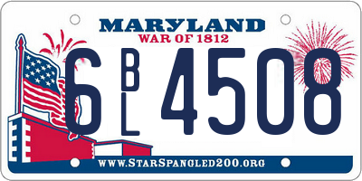 MD license plate 6BL4508