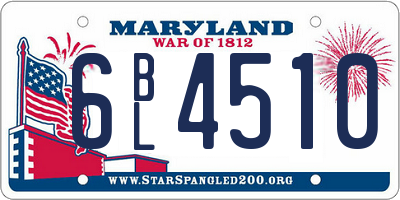 MD license plate 6BL4510
