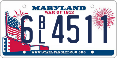 MD license plate 6BL4511