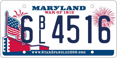 MD license plate 6BL4516